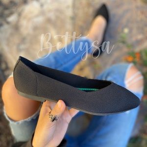 ❤️NEW Black Multi Pointed Toe Knitted Ballerina Flats